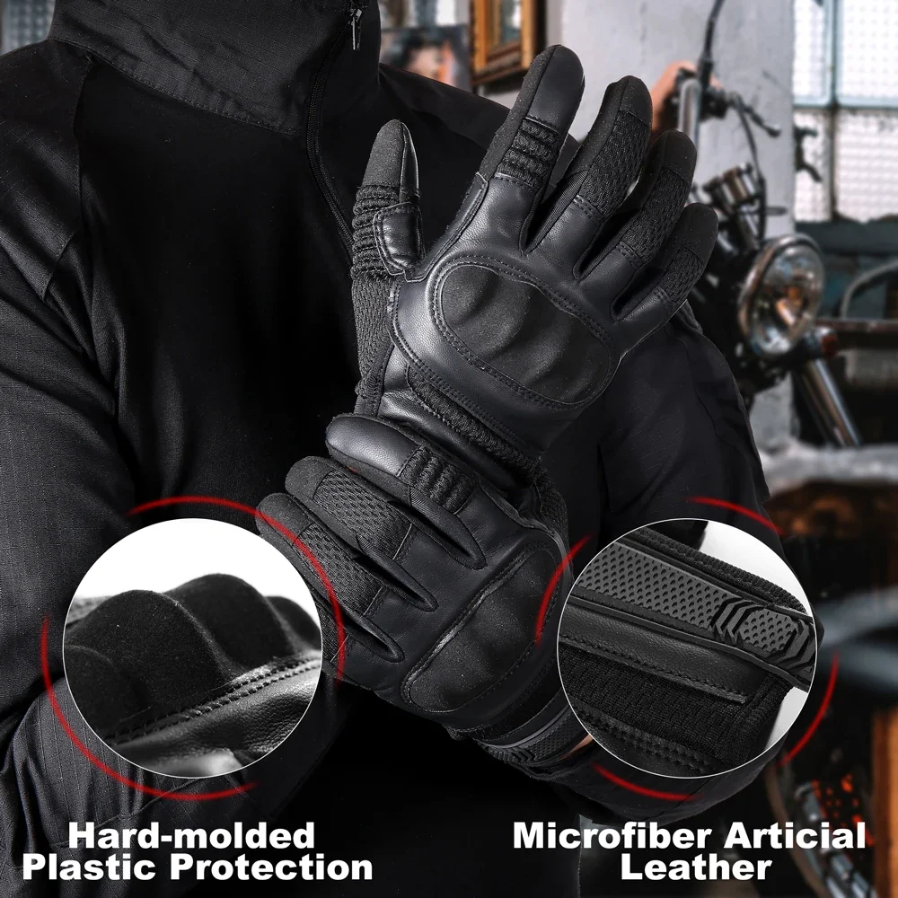 Guantes tácticos piel sintética con pantalla táctil - imagen 3