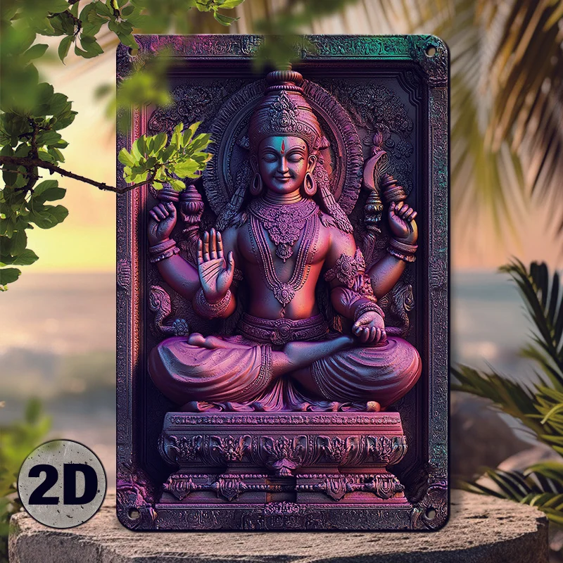 

Maha Lakshmi 3D Wall Art - Vintage Aluminum Sign for Home Decor, Perfect for Living Room & Bedroom, Funny Retro Design