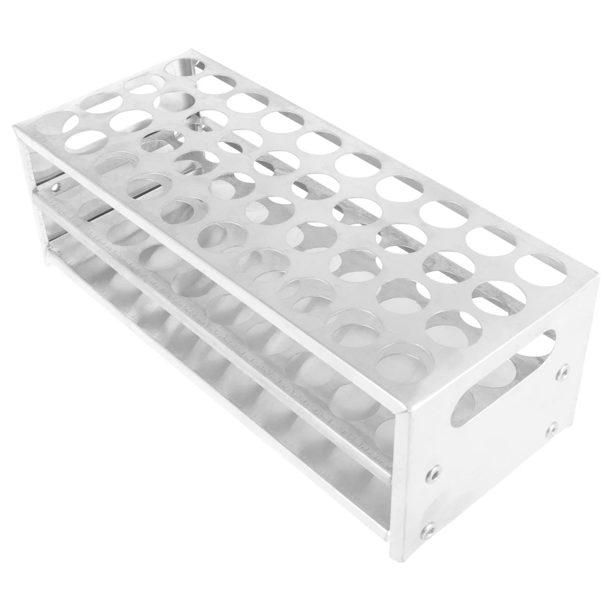 

Test Tube Rack Silver Laboratory Blood Collection Tray Organizer Porous Holder Lightweight Storage School Use Tube