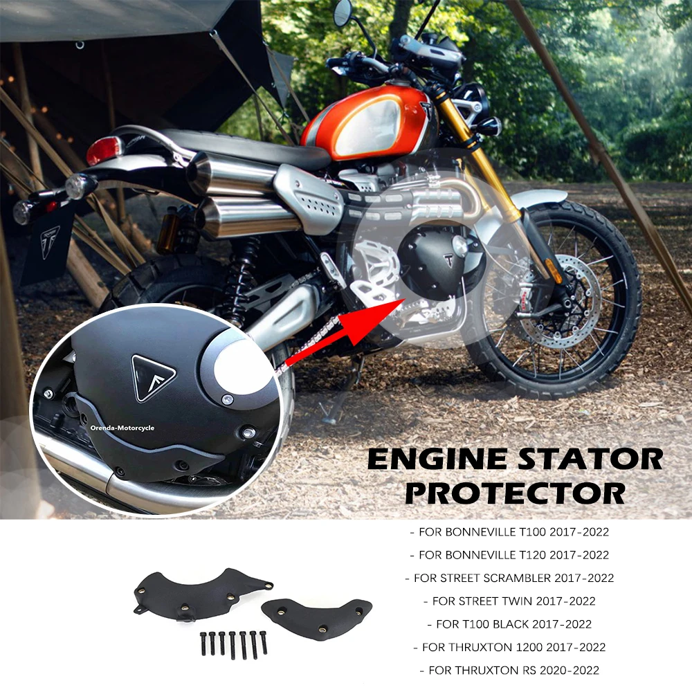 

Защитный чехол-слайдер (крышка) статора двигателя черного цвета для мотоциклов Street Scrambler, Twin, Bonneville T100, T120, Thruxton 1200 RS