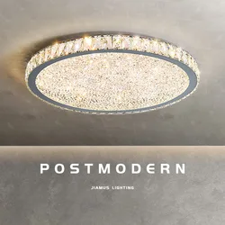 Luxury Crystal Ceiling Lamp Ultra-thin Round Led Bedroom Ceiling Chandelier Lamp Modern Stainless Steel Nordic Light Fixture