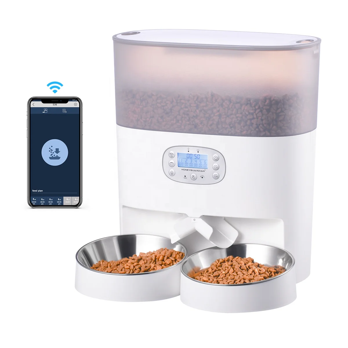 

New Design 6L Capacity Smart Pet Feeder with Smart Life APP with Wifi Two Way Sp WiFi Pet Feeder
