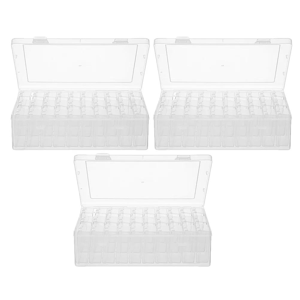 

3Pcs Clear Plastic Storage Box Organizer Transparent Compartments Small Parts Bead Jewelry Craft Desktop Storage