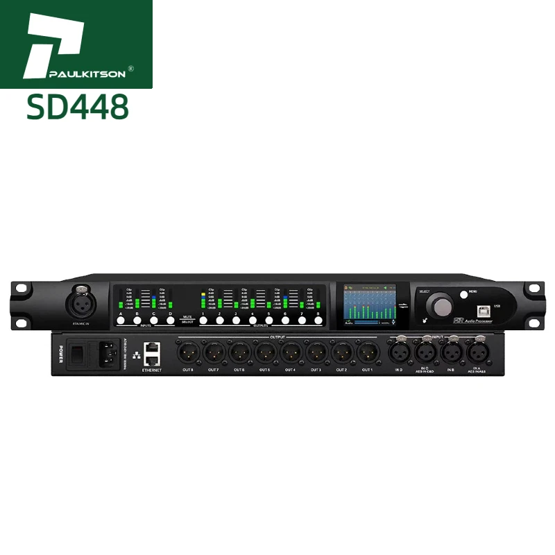 SD448 Audio Processor Effecter AUTO/FIR/EQ Dsp Digital  RTA Audio Processor Professional Audio Sound Equipment