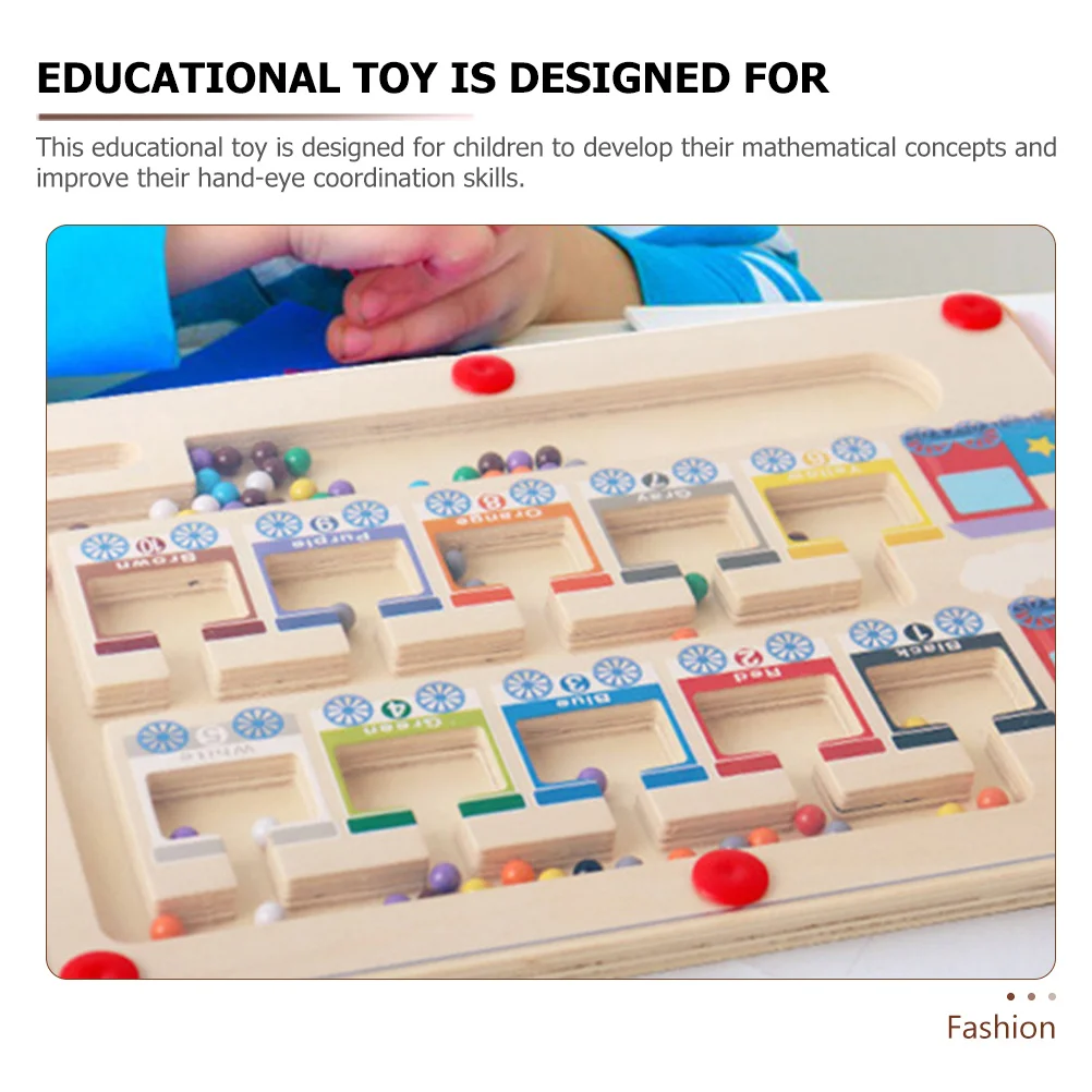 Wooden Magnetic Train Color Sorting Counting Board for Kids Educational Learning Puzzle Fine Motor Skills Development Montessori