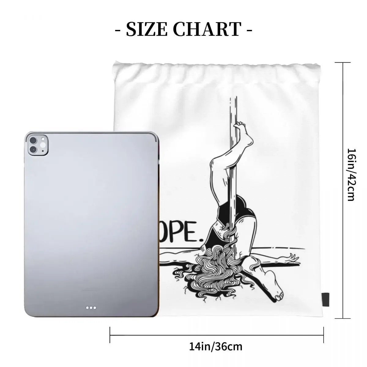 Pole Dance NOPE - Black Backpacks Multi-function Portable Drawstring Bags Drawstring Bundle Pocket Sports Bag BookBag For Travel