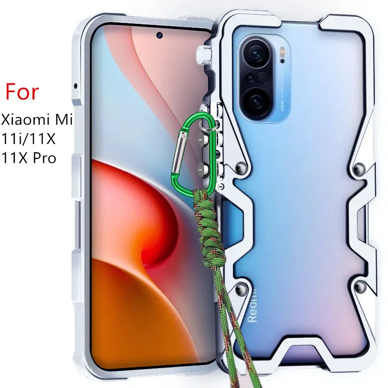 

Luxury aluminum alloy hollow heat dissipation Phone Case For Xiaomi Mi 11X 11X Pro Fall prevention Back Cover For Xiaomi Mi 11i