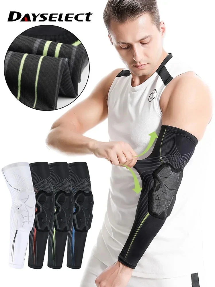 AliExpress dayselect 1Pcs Sports Anti-collision Elbow Pads Compression Arm Sleeves Protector For Outdoor Basketball Football Bike Elbow Support Guard