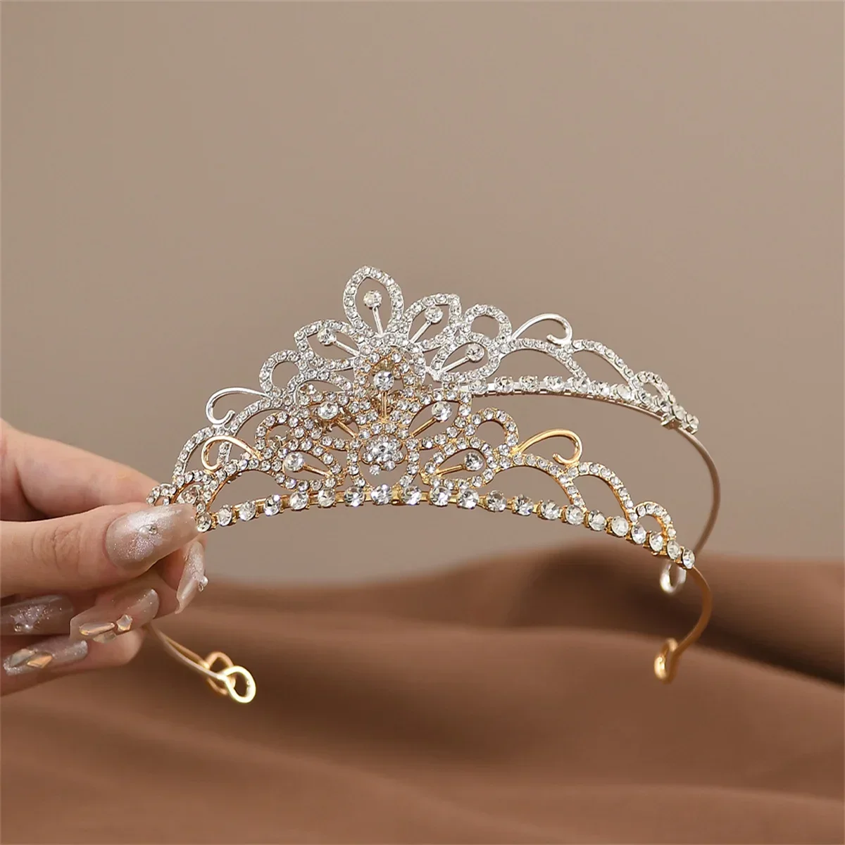 Mini Crowns Hair Comb Crystal Bridal Tiaras For Girls Rhinestone Pearl Wedding Birthday Party Children's Hair Accessories