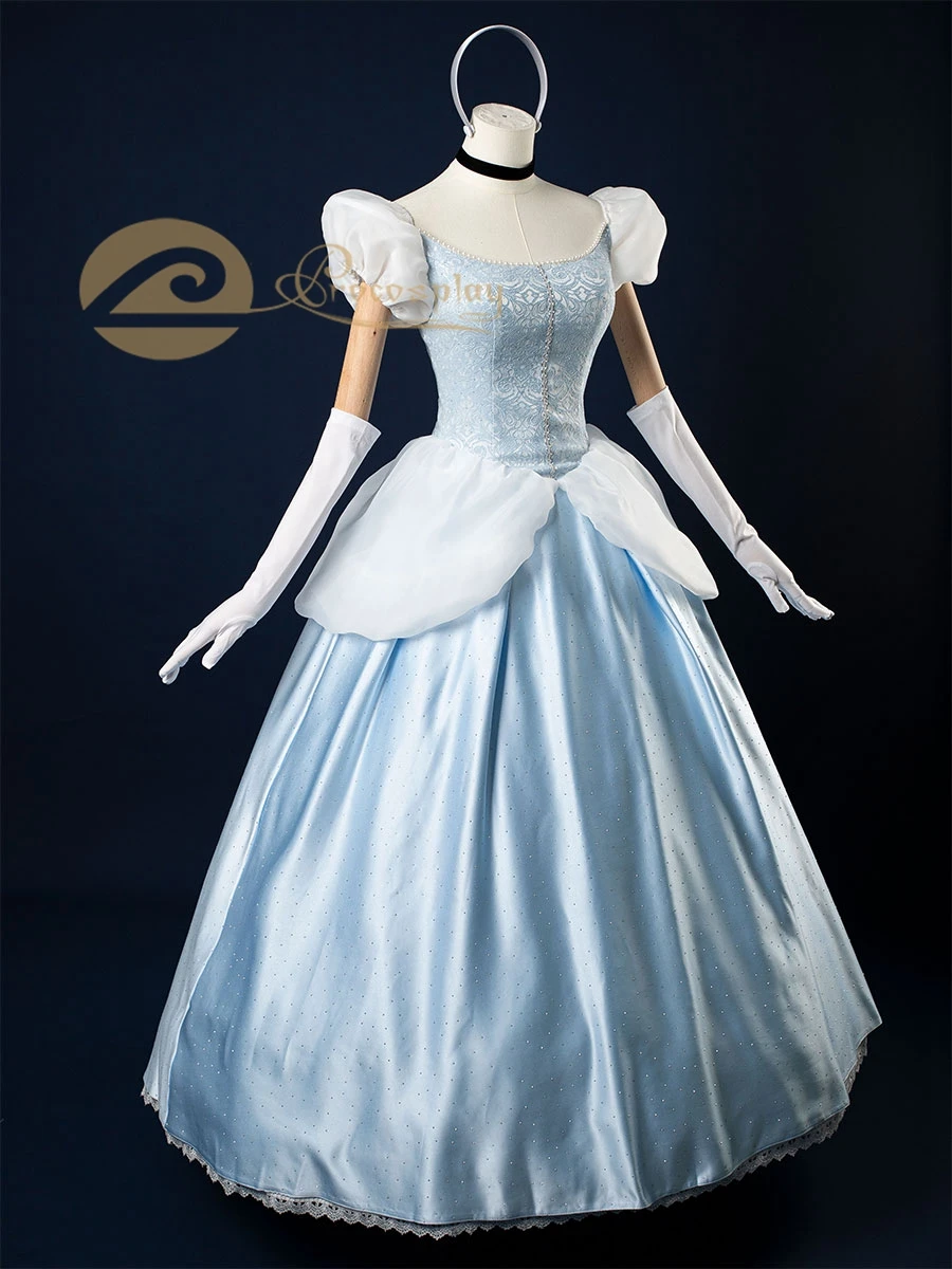 Halloween Cinderella Cartoon Version Cosplay Costume Women Girls Wedding Dress Outfit C08290