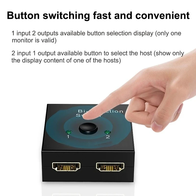 4K HDMI-kompatibler Switch Bidirektionaler Splitter 1x2/2x1 Adapter 2-in-1-Ausgang Konverter für PS4 Pro/4/3 TV Box Switcher Konverter – Detail 7