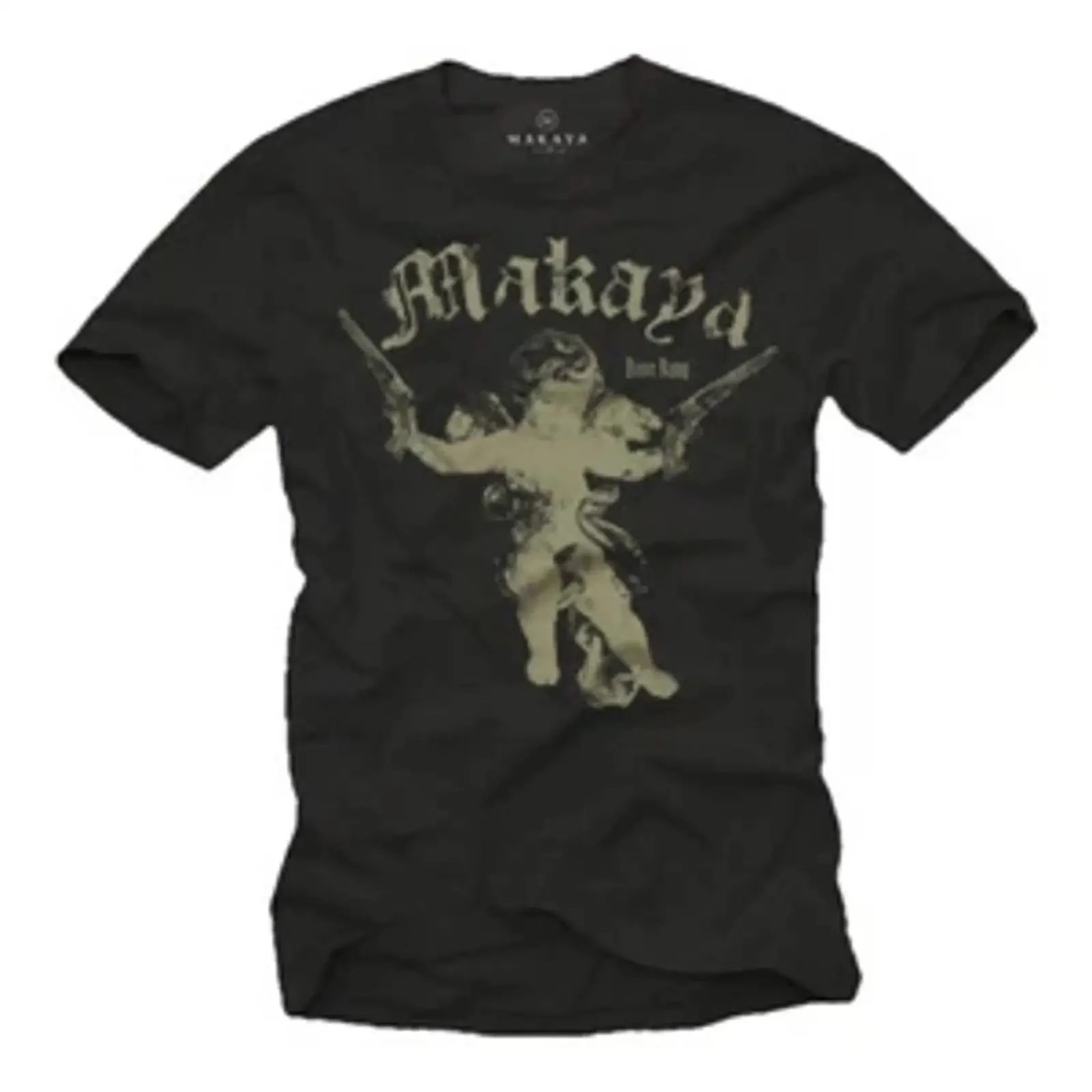 Men's vintage T shirt with print Angel Gun Pistol Paintball Team Cool vintage Washed Top For Everyday Wear designer clothes