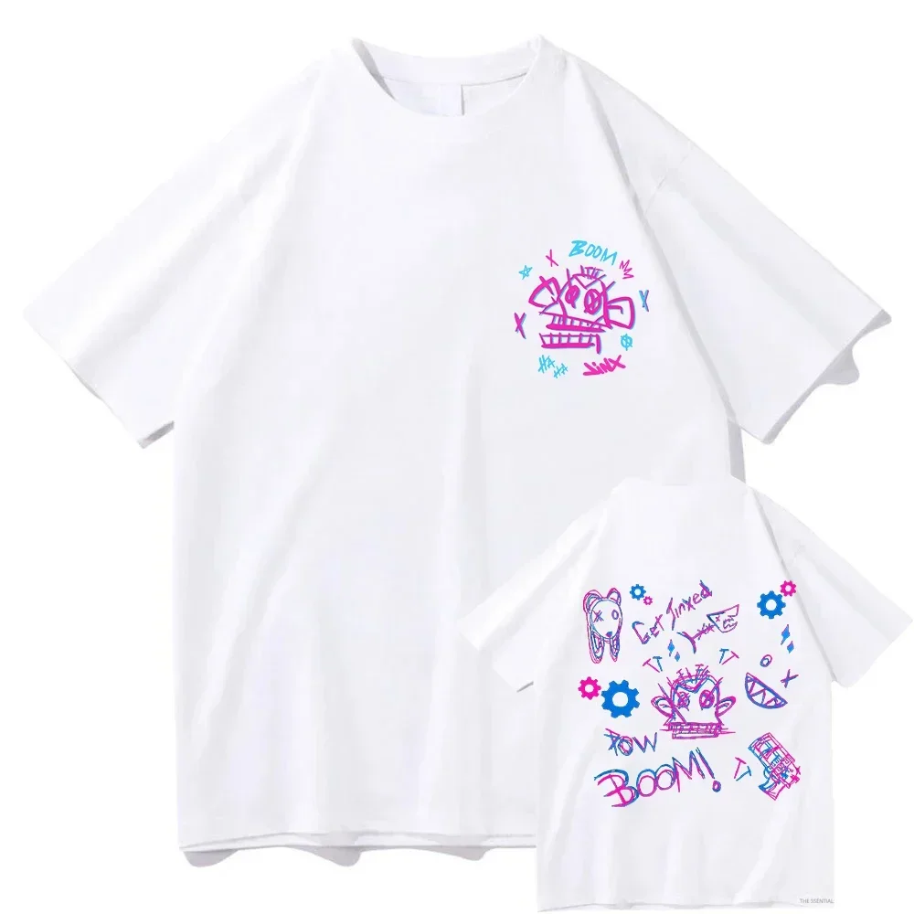 Arcane Jinx T Shirt Fashion Men/Women Funny Cute Anime Bunny Monkey T-Shirt Unisex High Quality Casual Rabbit Tees Shirts