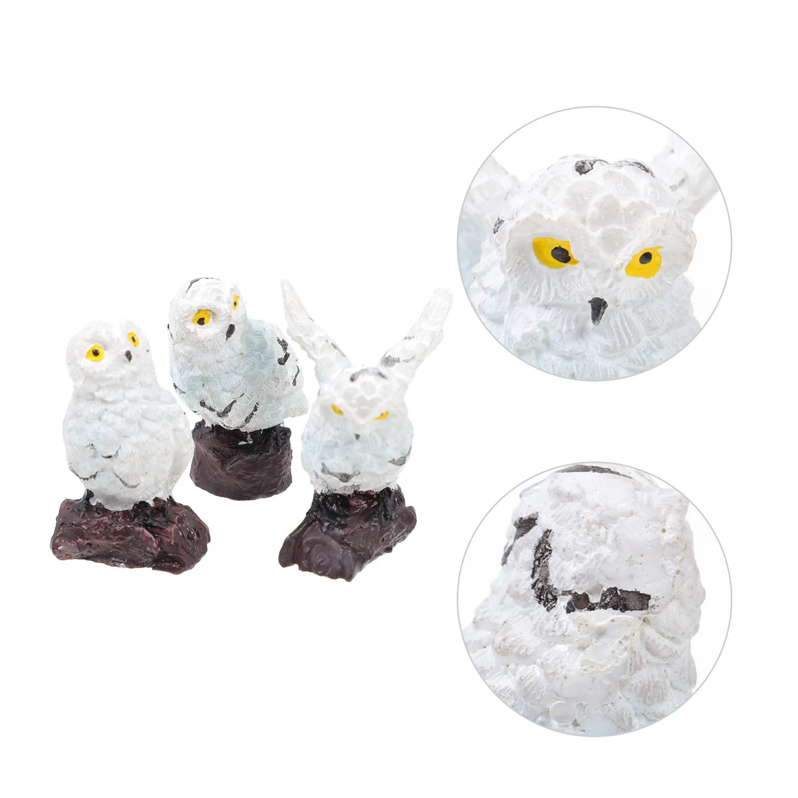 

3Pcs Owl Miniature Ornaments Colorful Resin Sculptures Micro Landscape Decor Home Garden Bonsai Adornments Mini Ornament