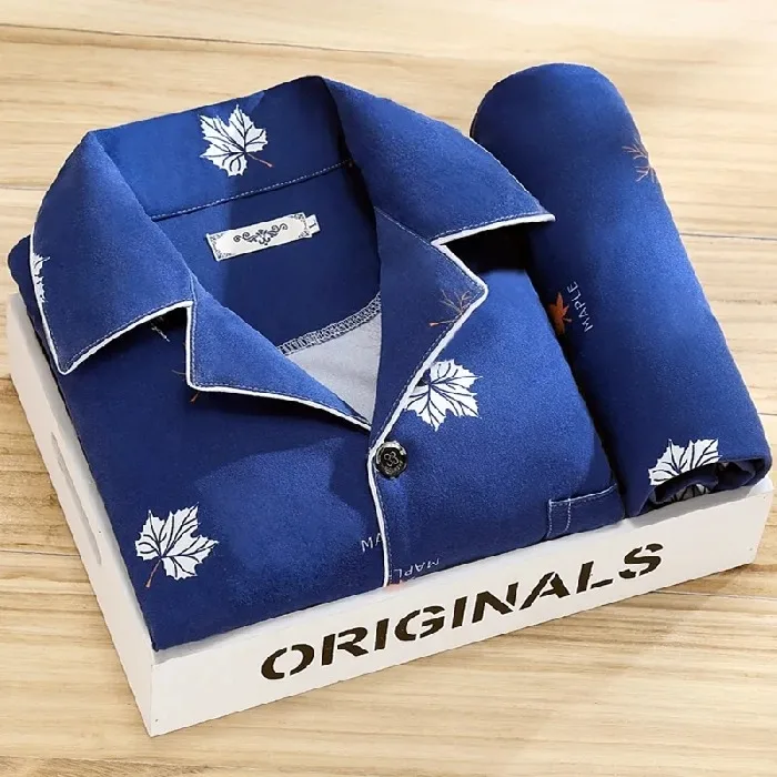 Men's cardigan blue maple leaf