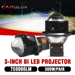 Carolyn new 2pcs 3-inch Bi Led laser lens headlight 12v 75000LM High Low Lights Universal Canbus Car Headlamp upgrade kit
