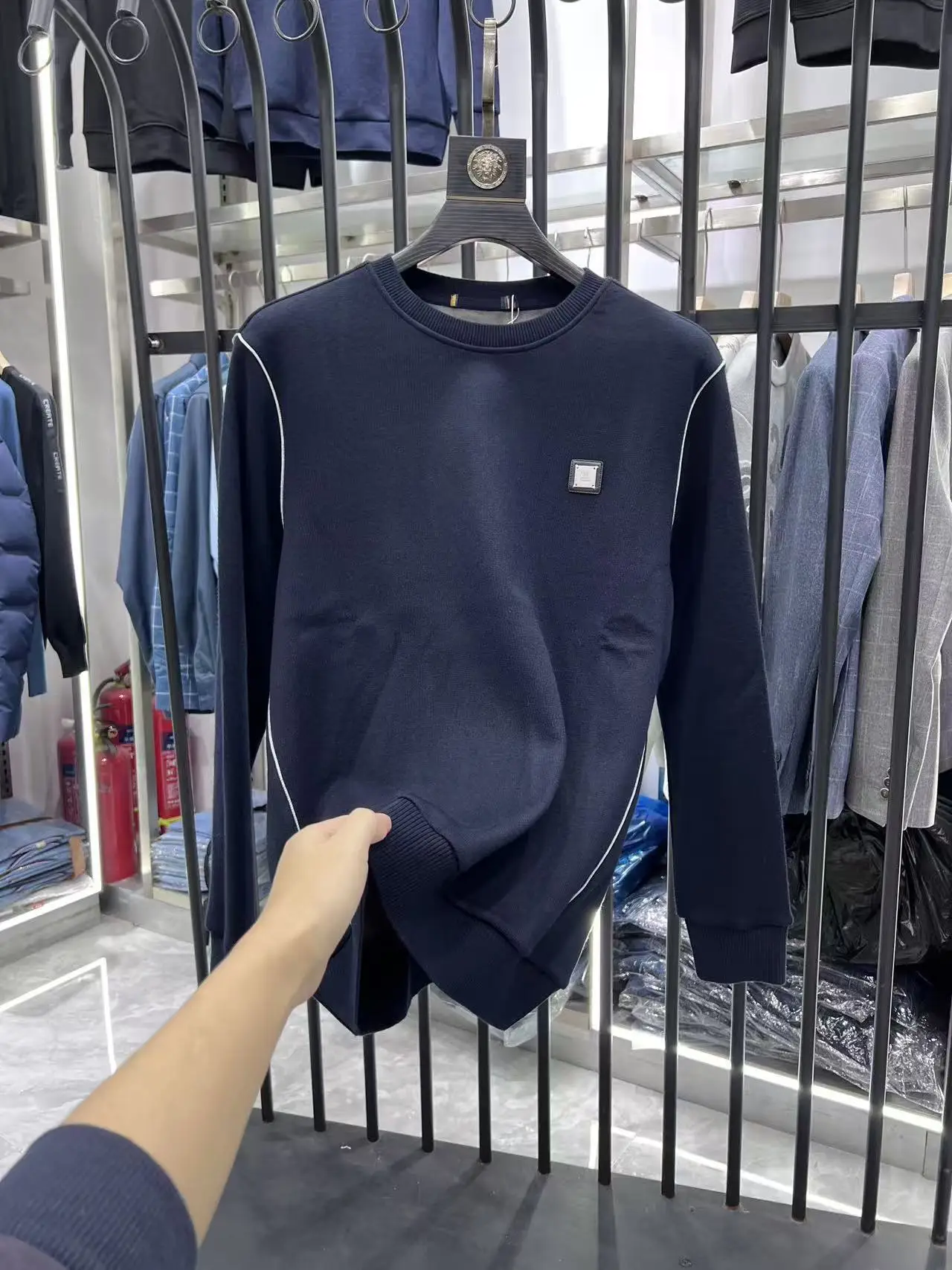 

Мужской вязаный свитер Homesi Cozy с начесом, осенне-зимний, повседневный, с длинным рукавом, круглым вырезом, термо