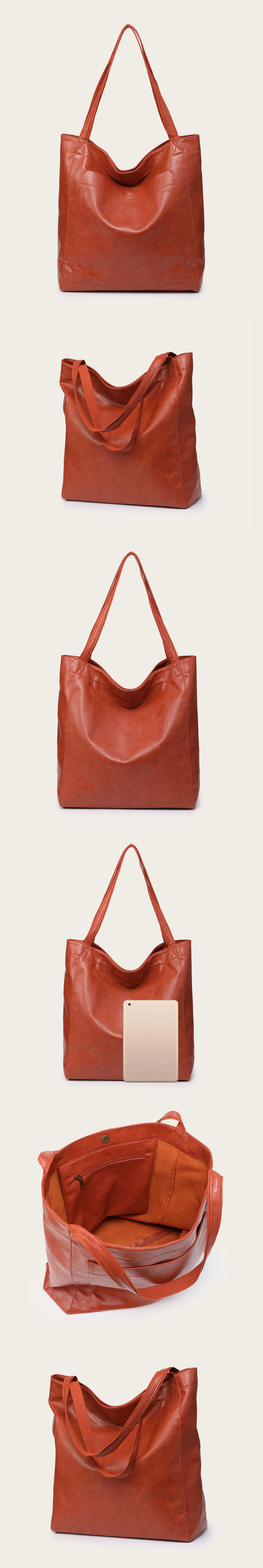 2025, große Kapazität Frauen Taschen Öl Wachs Leder Mode Geldbörse Schulter Taschen Mit Seitentaschen Mädchen Handtaschen Weibliche Totes – Detail 8