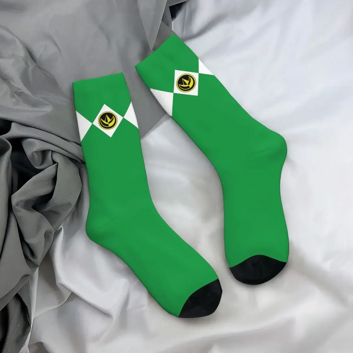 MMPR Green Ranger con calzini a moneta Harajuku calze di alta qualità calze lunghe per tutte le stagioni accessori per regalo di compleanno Unisex