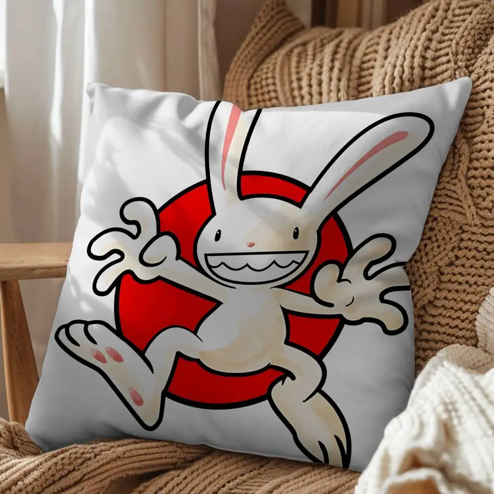 Animation cartoons Sam and Max Pillow Case Pillow Case Living Room Sofa Cushion Cover Suitable For Home Bedroom Room Decoration