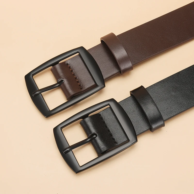 New Luxury Belt for Men PU Leather Belt Metal Pin Buckle High Quality Famous Brand Designer Waist Strap Belt for Jeans Plus Size