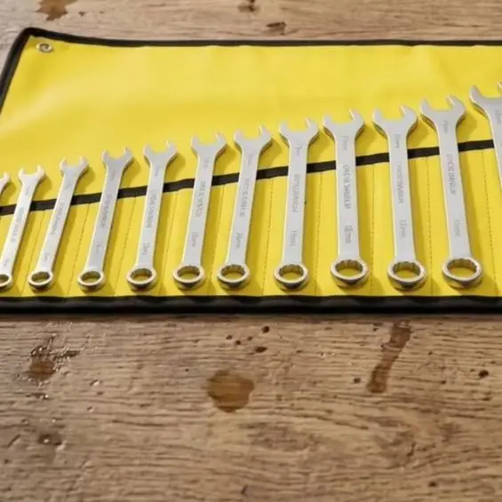 Professional 14-Piece Metric Wrench Set Dual Head Open Box Spanner Chrome Vanadium Alloy For DIY Maintenance