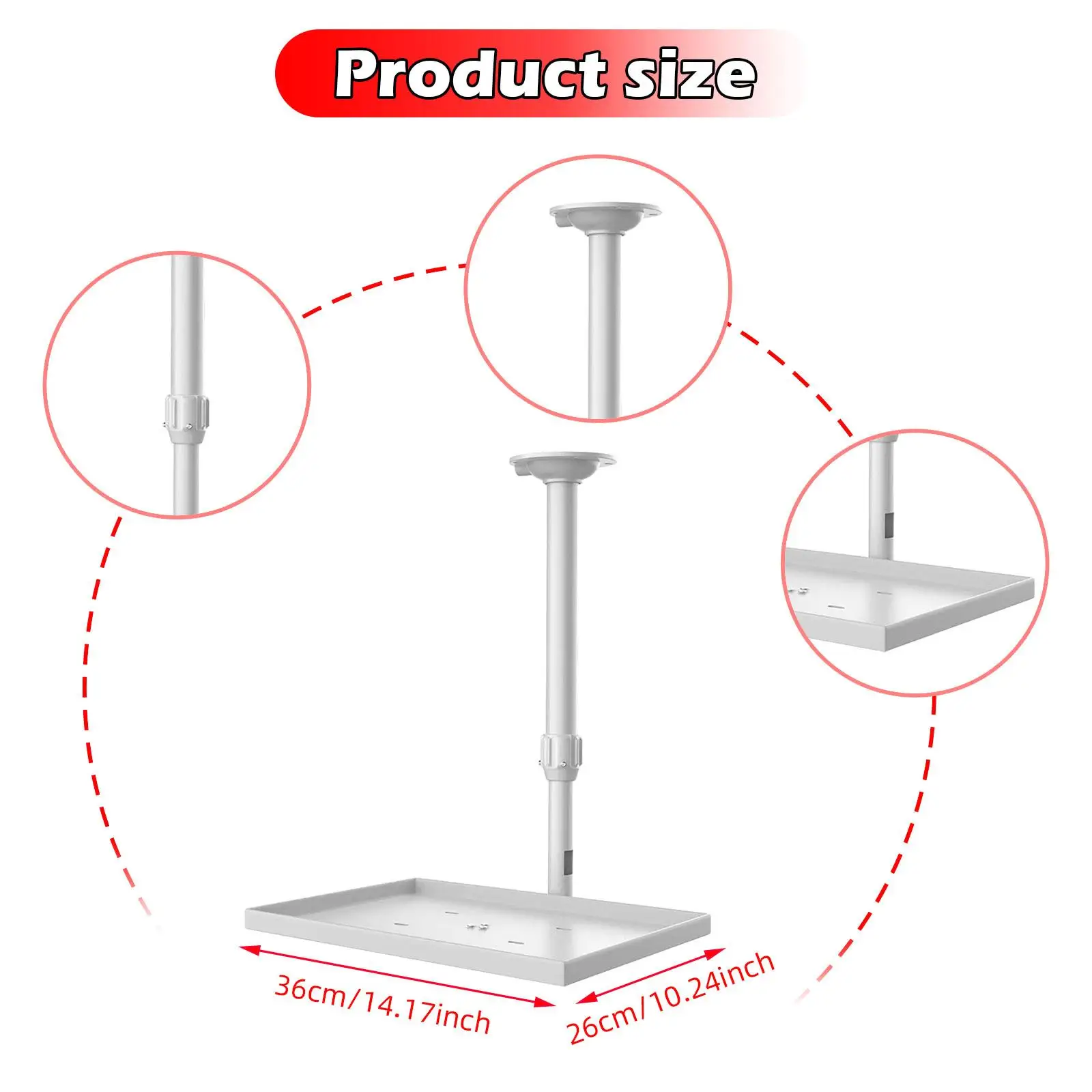 オフィス会議室用トレイ拡張アーム付きプロジェクター天井マウント