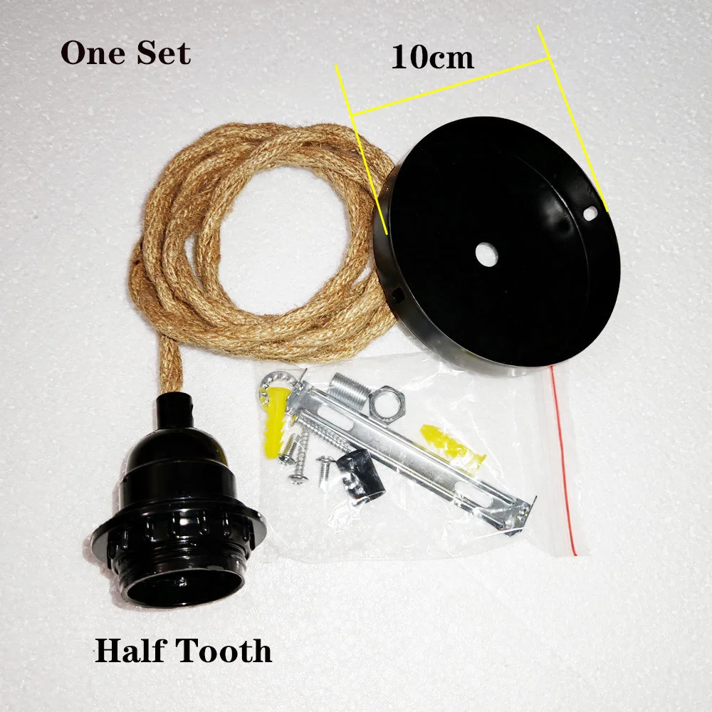 Jute Rope Pendant Lamp Ceiling Lighting Fitting E27 Bakelite Lamp Holder Hanging Kits with Hemp Rope  Cable Holder Lamp Socket