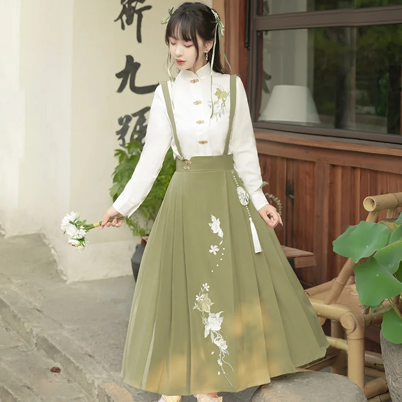 Women Lolita Dresses Kawaii Jumper Skirt Girls Princess Sweet Hanfu Dress Autumn Chinese Harajuku Cute Cosplay Costume Dress