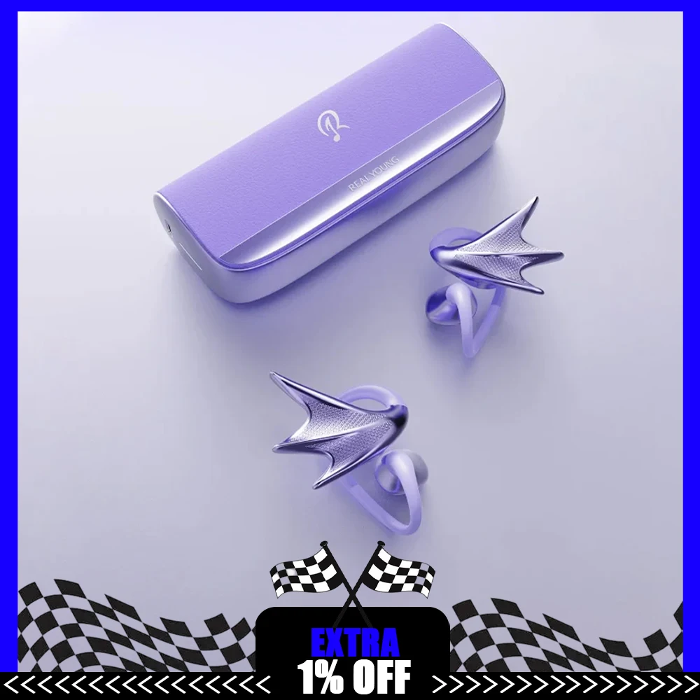 

REAL YOUNG H700 Беспроводные наушники ENC Bluetooth 5,4 HIFI Ушной крючок AI Перевод Открытые носимые стереоушные украшения для девочек