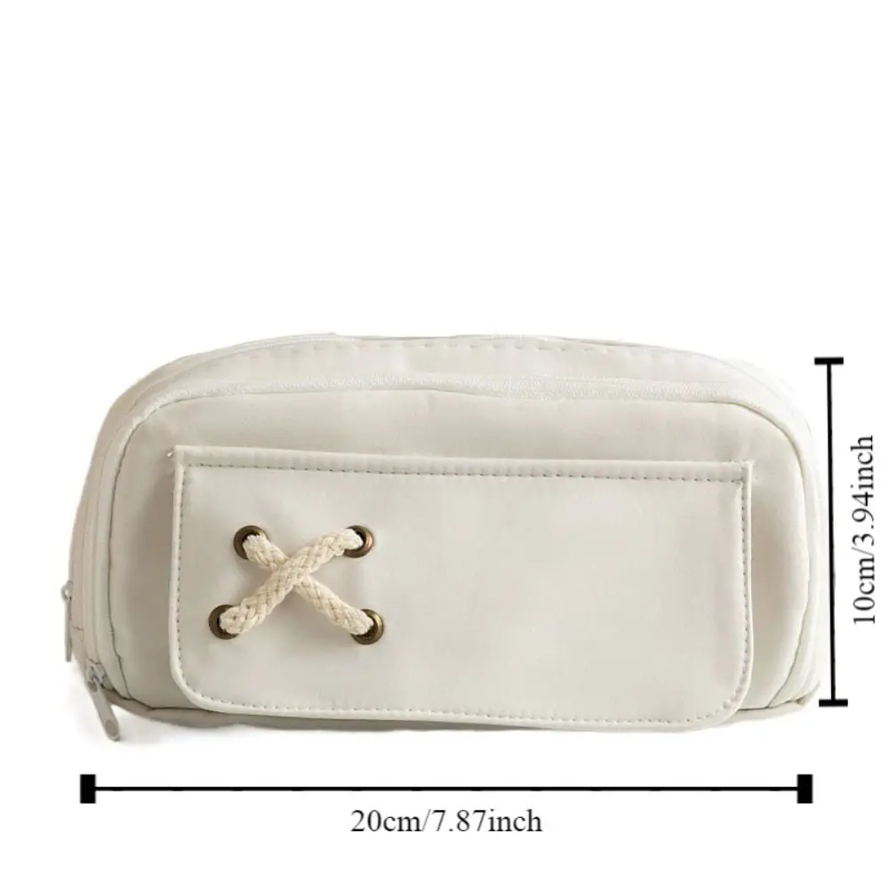 Large Capacity Pencil Case with Cross Rope Oxford Fabric Stationery Box Pencil Bag Stationery Holder Desktop Storage