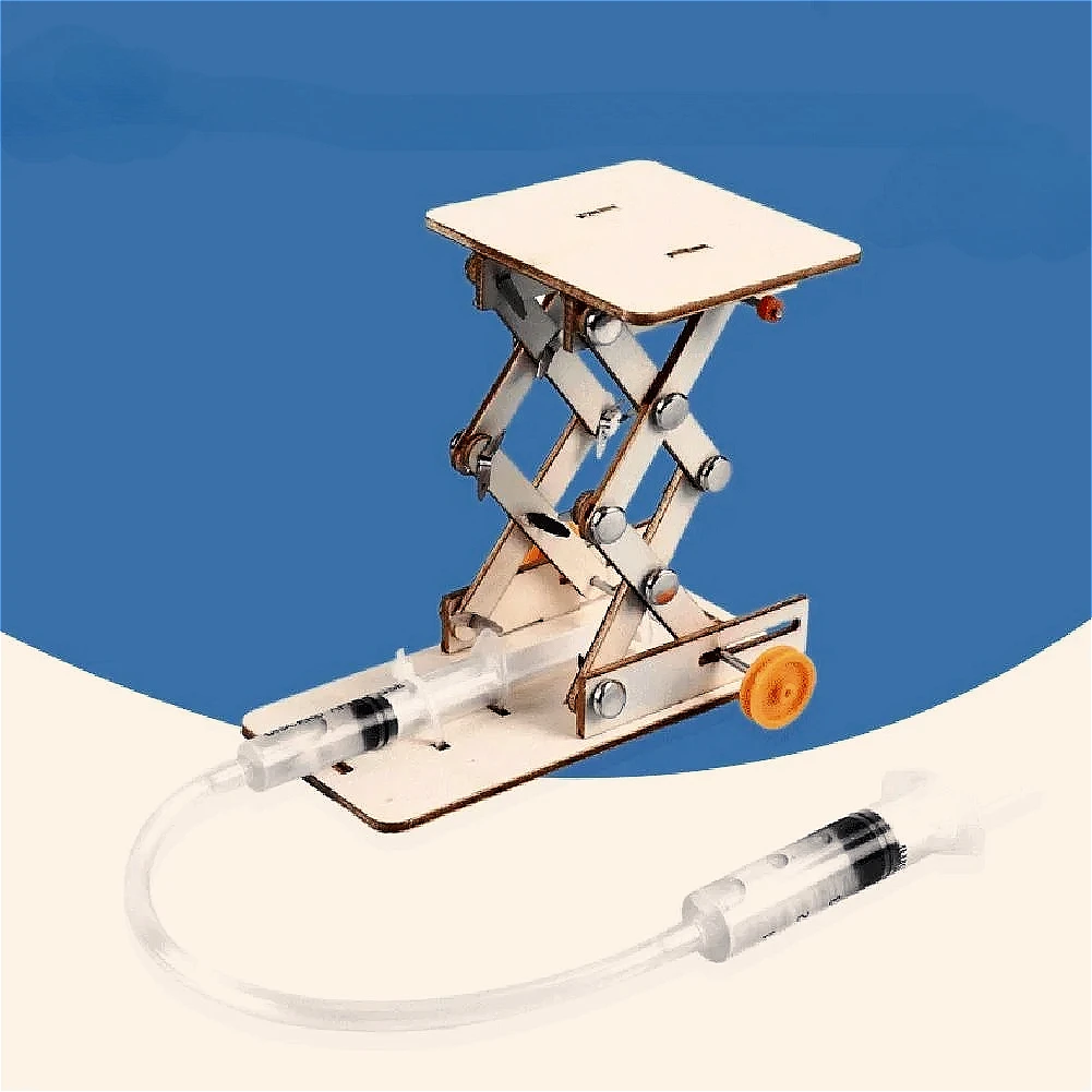 DIY ألعاب علمية طاولة رفع هيدروليكية نموذج تجربة علمية تعليمية تجميع عدة لمشاريع الجذعية المدرسية الفيزياء #4