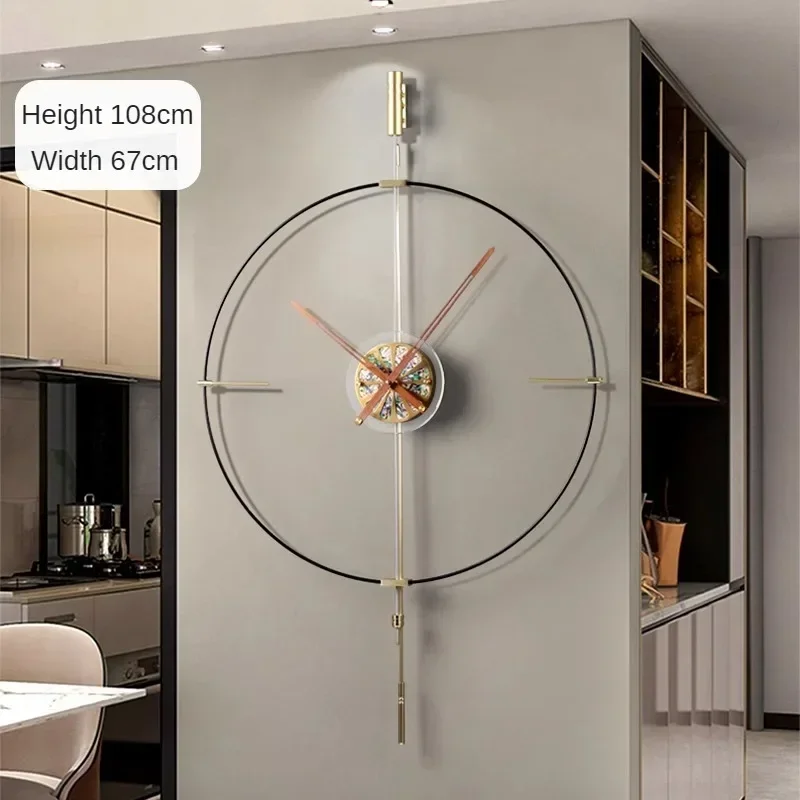 Luxury Wall Clocks Minimalism Pendulum Clocks Design Large Living Room Clock Home Decoration Accessories Elegant Room Ornaments