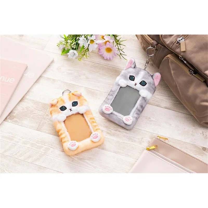 Mofusand Plush Card Holder 3-Inch Card Cover Student Meal Card Bus Card Anti-Lost Protective Case Photo Card Holder Bag Pendant