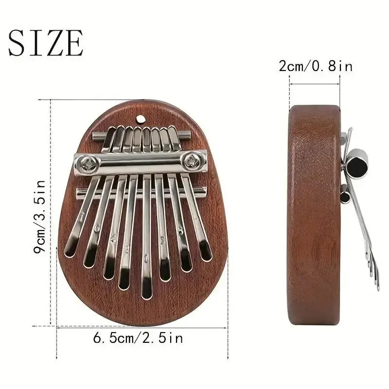 Exquisite 8 Key Mini Wooden Kalimba Portable Finger Thumb Piano Marimba Musical Ornament Pendant Gift Accessory