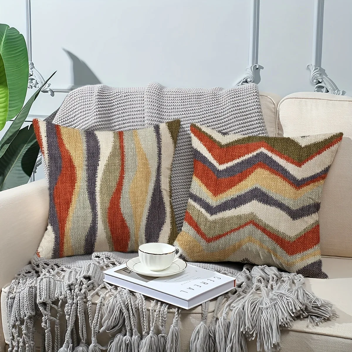 Modern fashion simple geometric pattern printing pillowcase living room sofa cushion cover bedroom room home decoration