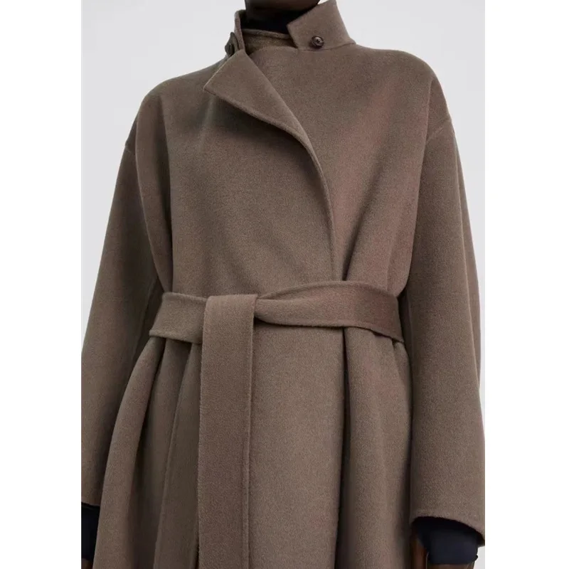 

2023 new autumn and winter small double-sided wool cashmere coat women's medium and long wholesale loose wool coat