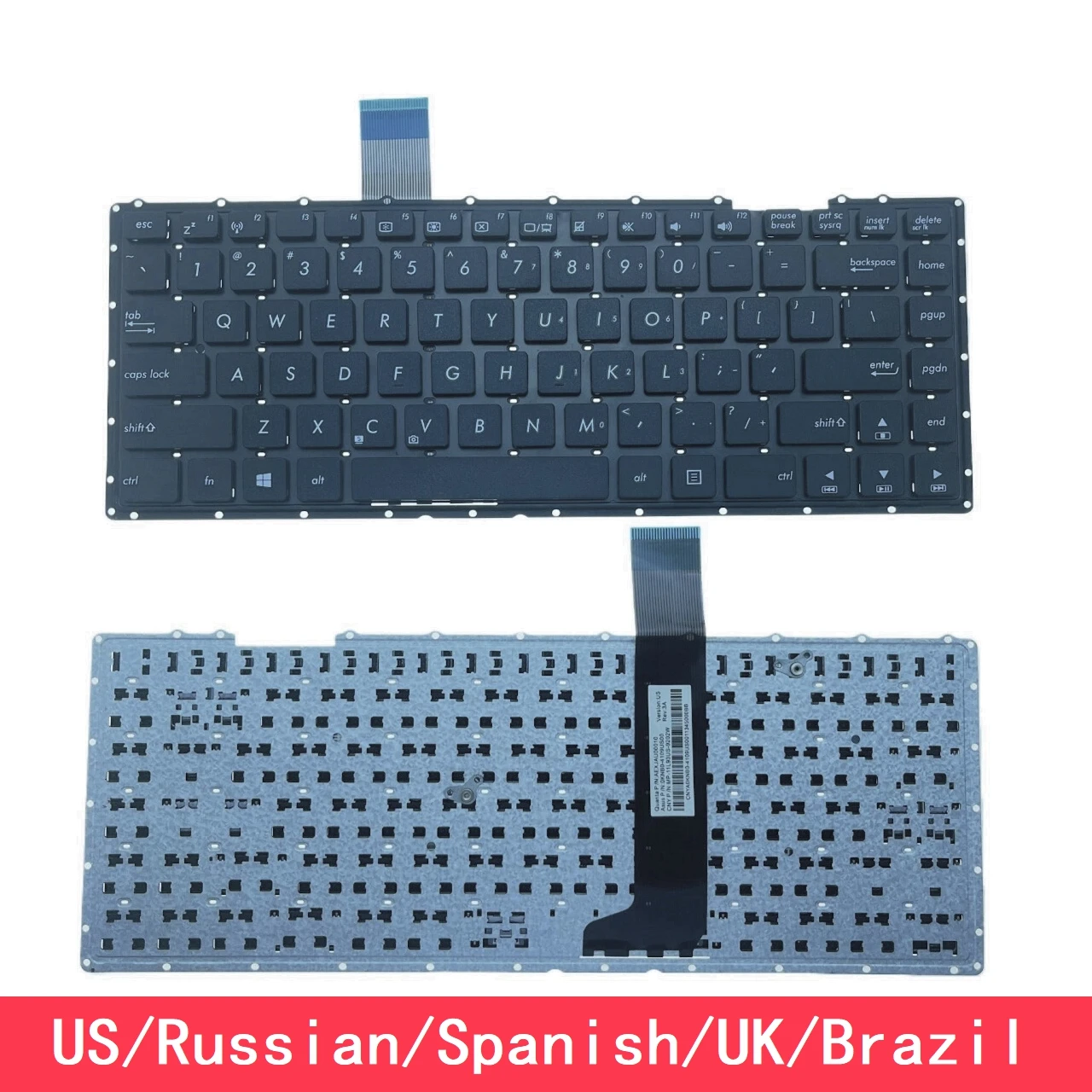 For ASUS X401 A F401A F401U X401 X401E X401A X401EI X401EB X401U Laptop Keyboard US Russian Spanish UK Brazil AEXJAU00010