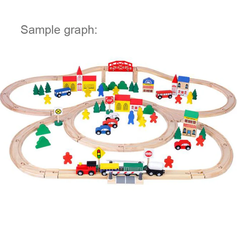 New Wooden Train Track Beech Wooden Train Railway Tracks Accessories Fit for Biro Wood Tracks Educational Toys for Kids Gi