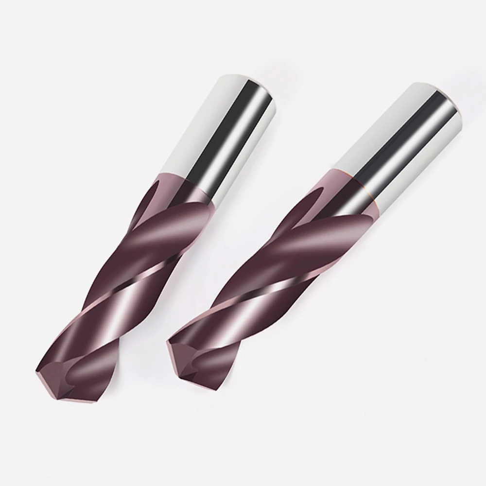 Vsharp HRC65° Solid Carbide Twist Drill Bit Tungsten Steel Alloy Drill Bit with Nano Coating for Cast Iron Alloy Stainless Steel
