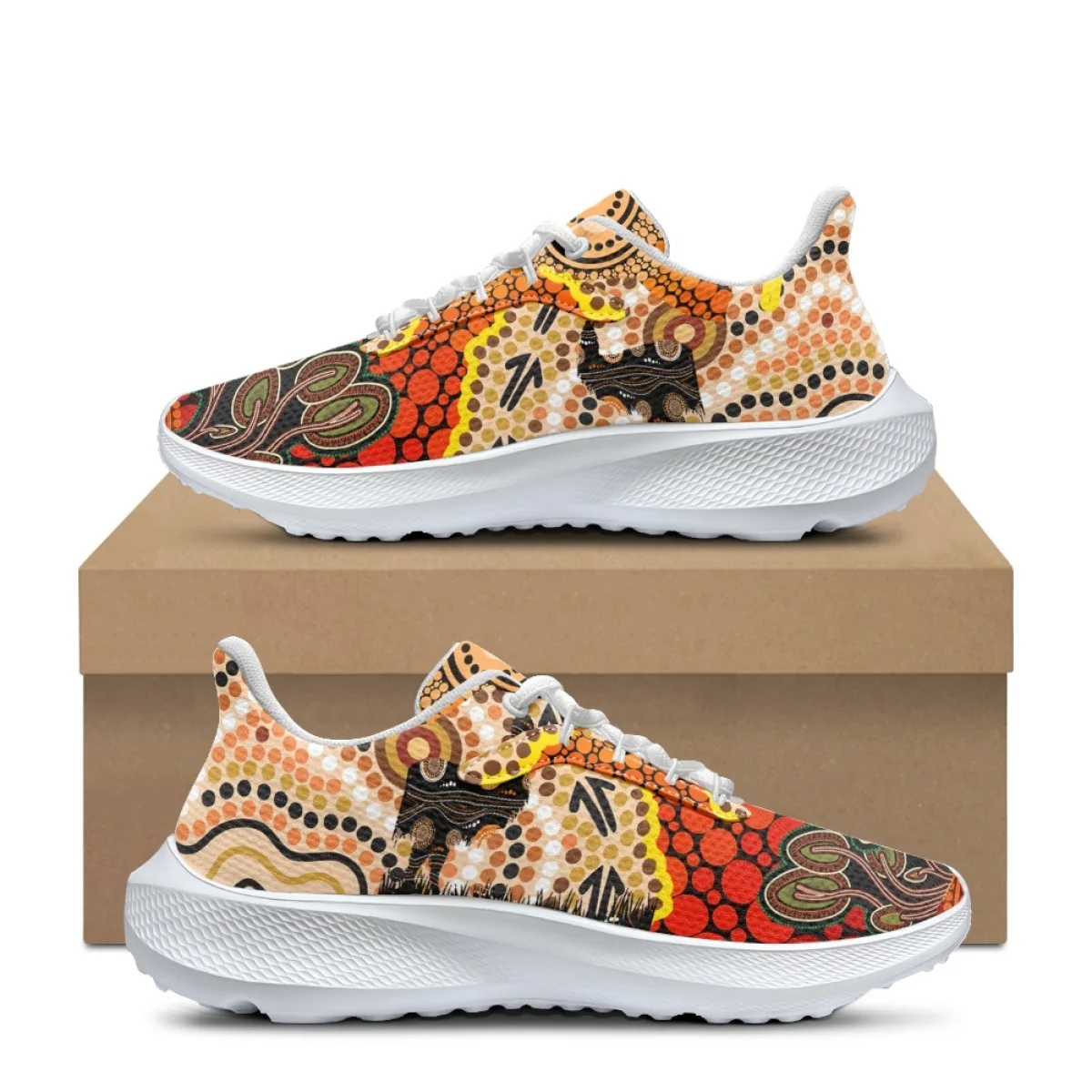 

Fashion New African Tribal Totem Print Women's Sneakers Outdoor Sports Running Shoes Classic Lace Up Vulcanized Training Shoes