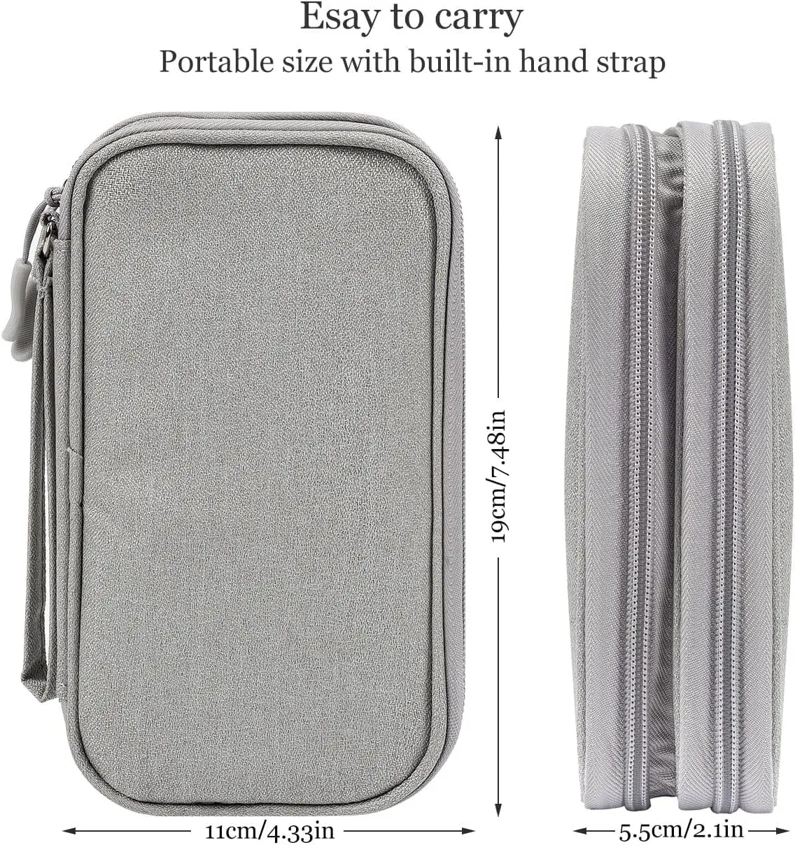 Travel Organizer Bag Cable Storage Organizer Pouch Carry Case Portable Waterproof Double Layers Storage Bags Cable Cord Charger
