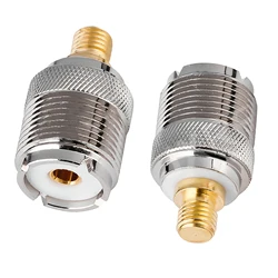 1Pc RF Coaxial Connector 27mm Brass UHF SO239 Female to Flat M6 Connector Adapter For Motorola GP328 GP88 Handheld Walkie Talkie