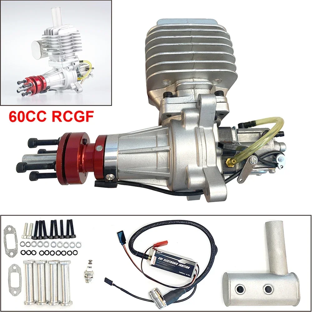 60CC RCGF RC Aereo Motore A Benzina In Metallo BM Motore Di Scarico Laterale Aereo Modello di Carburante FAI DA TE Per Adulti Modello Modificato