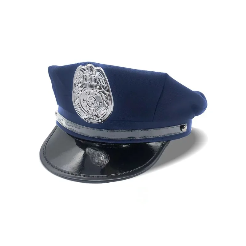 European and American Police Caps Black Adult Female Policewoman Sex Uniform Temptation Halloween Props Flat Top Star Anise Hat