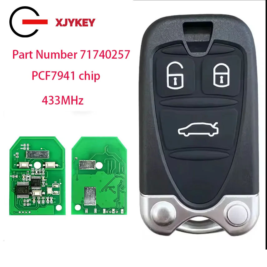 

Aftermarket Smart key Keyless Remote Part Number 71740257 PCF7941 433MHz For Alfa Romeo 159 Brera Spider 2005-2011