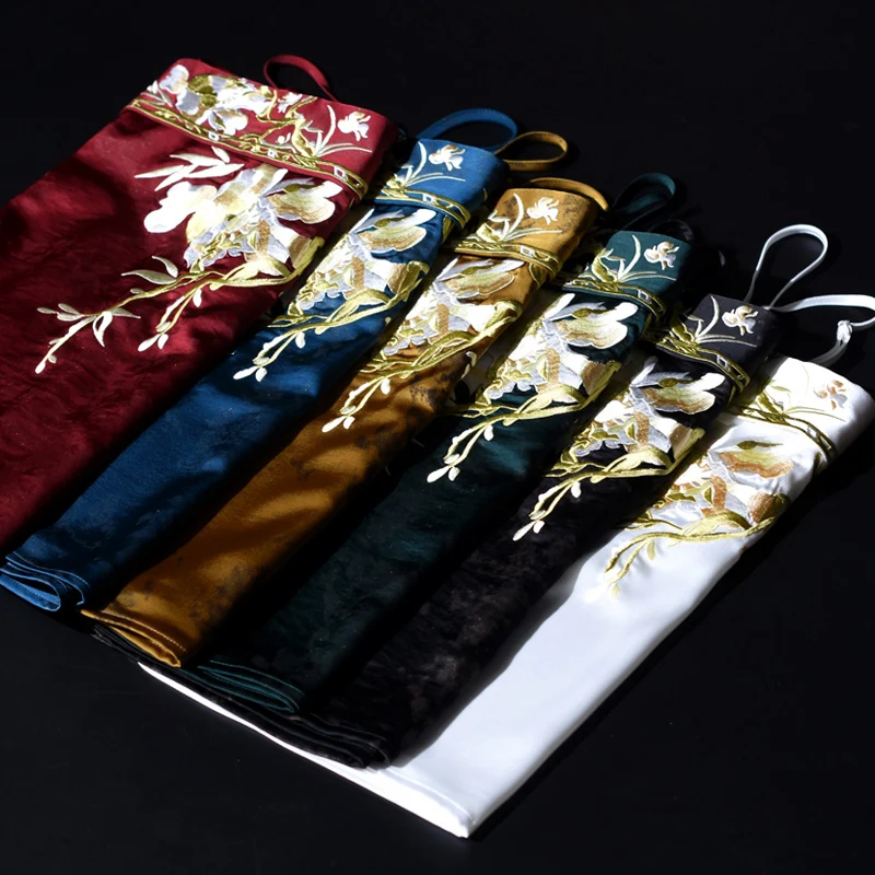 

Original Hanfu Embroidered Flower Csole Tank Top Inner Wear by Lord Autumn Color Gold Tea past Spring Summer Commute Sle