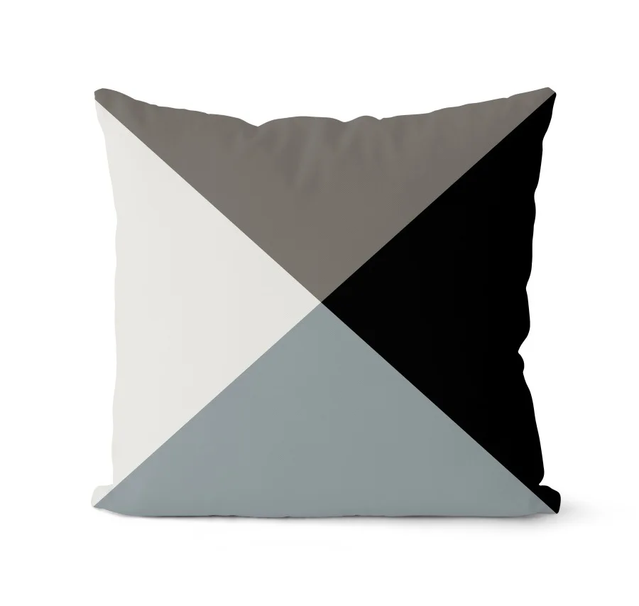 Bedroom Living Room Decorative Pillow Home  Pillowcase Gray Black Cushion Cover Geometric  Decoration