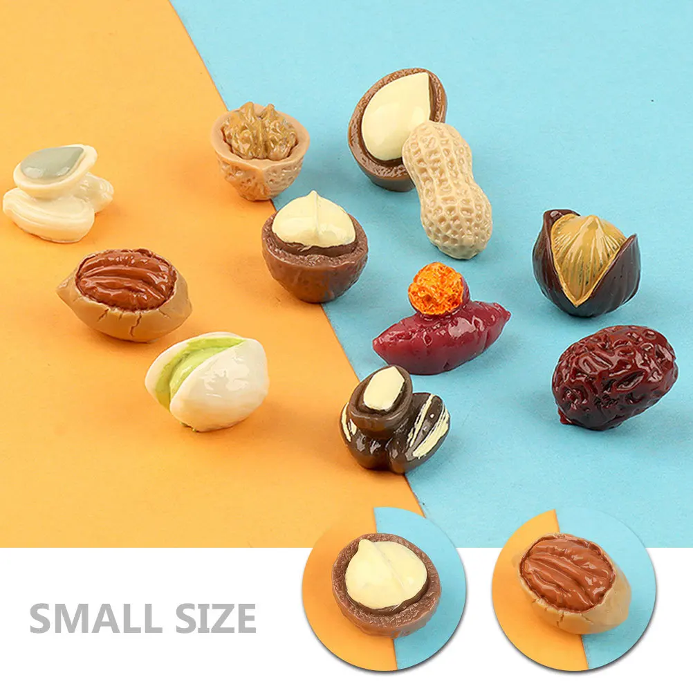 

20Pcs Mini Nuts Resin Simulation Nut Miniature Nut Decor Mini House Food Accessories Landscape Peanut Ornament