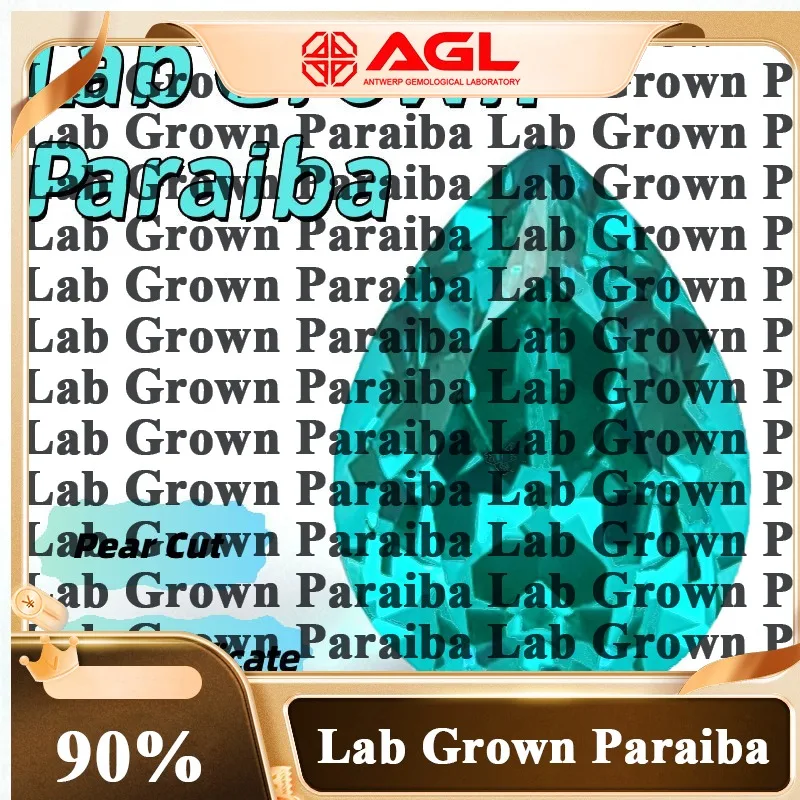 

P P Lab Grown Paraiba Pear Cut Neon Blue Color Gemstone for DIY Jewelry Making Inlay Ring Necklace Bracelet AGL Certificate